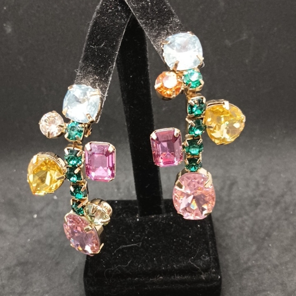 Vibrant Crystal Drop Earrings